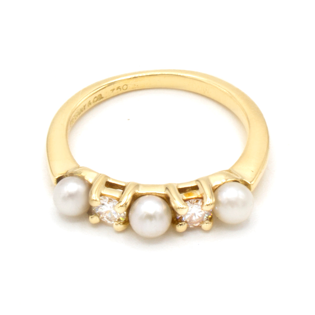 Tiffany & Co Pearl & Diamonds ring Sz 43