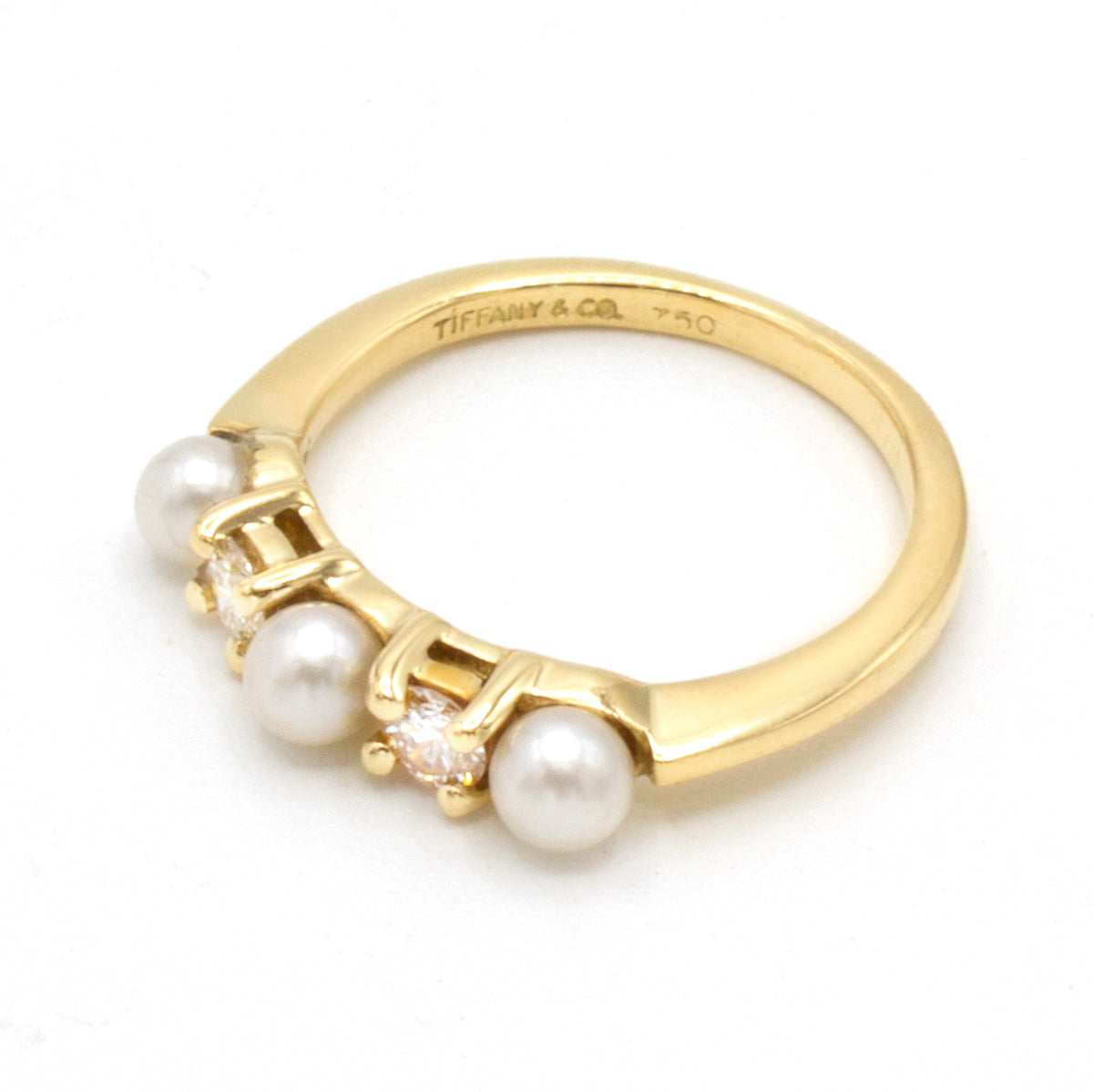 Tiffany & Co Pearl & Diamonds ring Sz 43