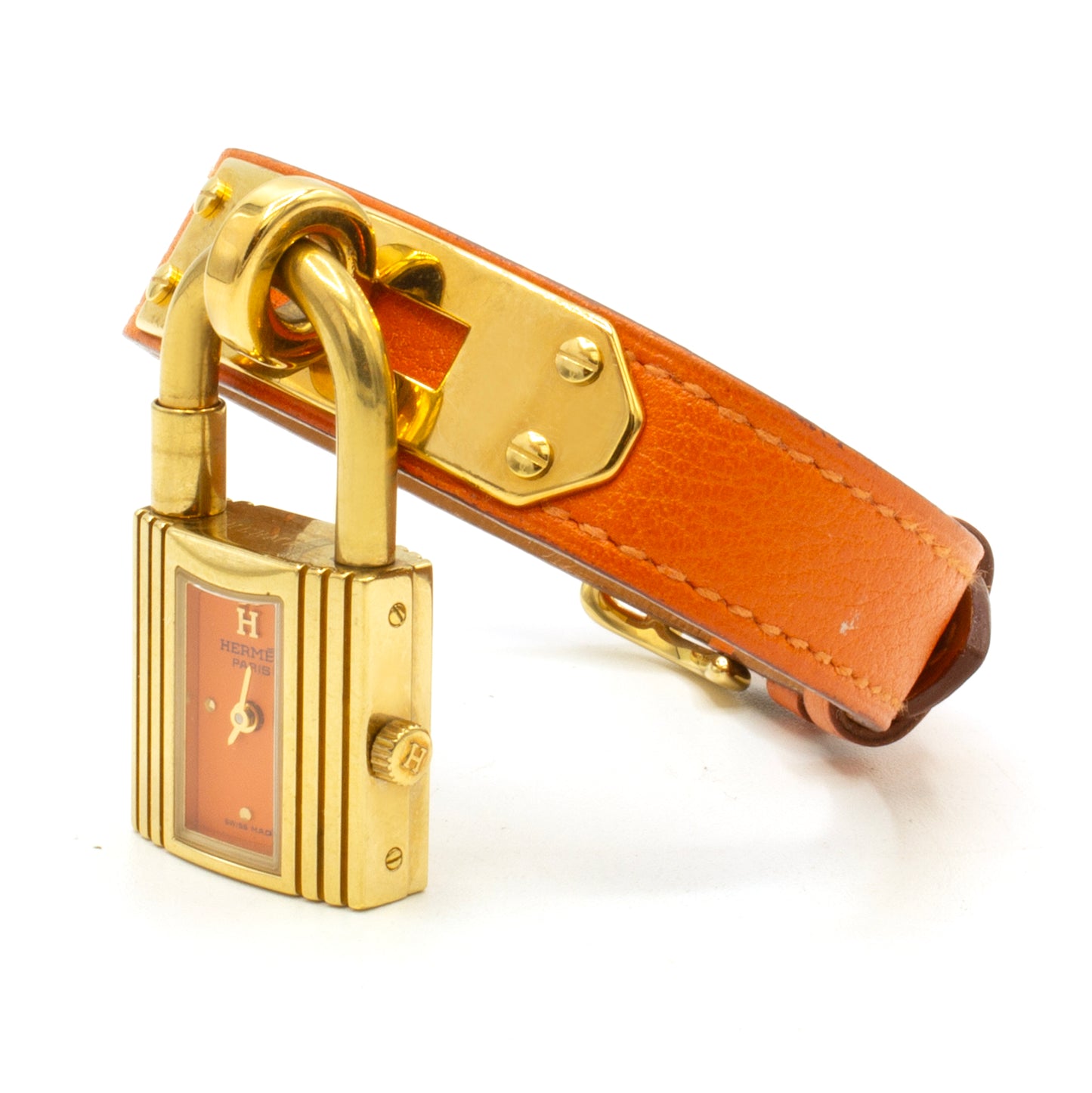Hermès Kelly orange watch