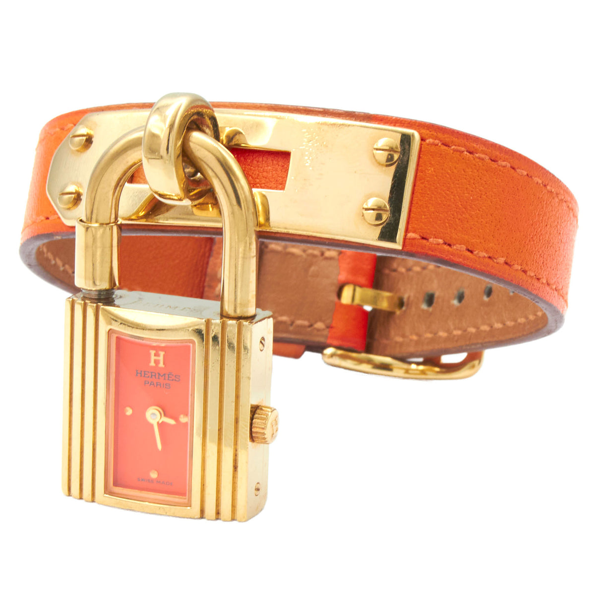 Hermès Kelly orange watch