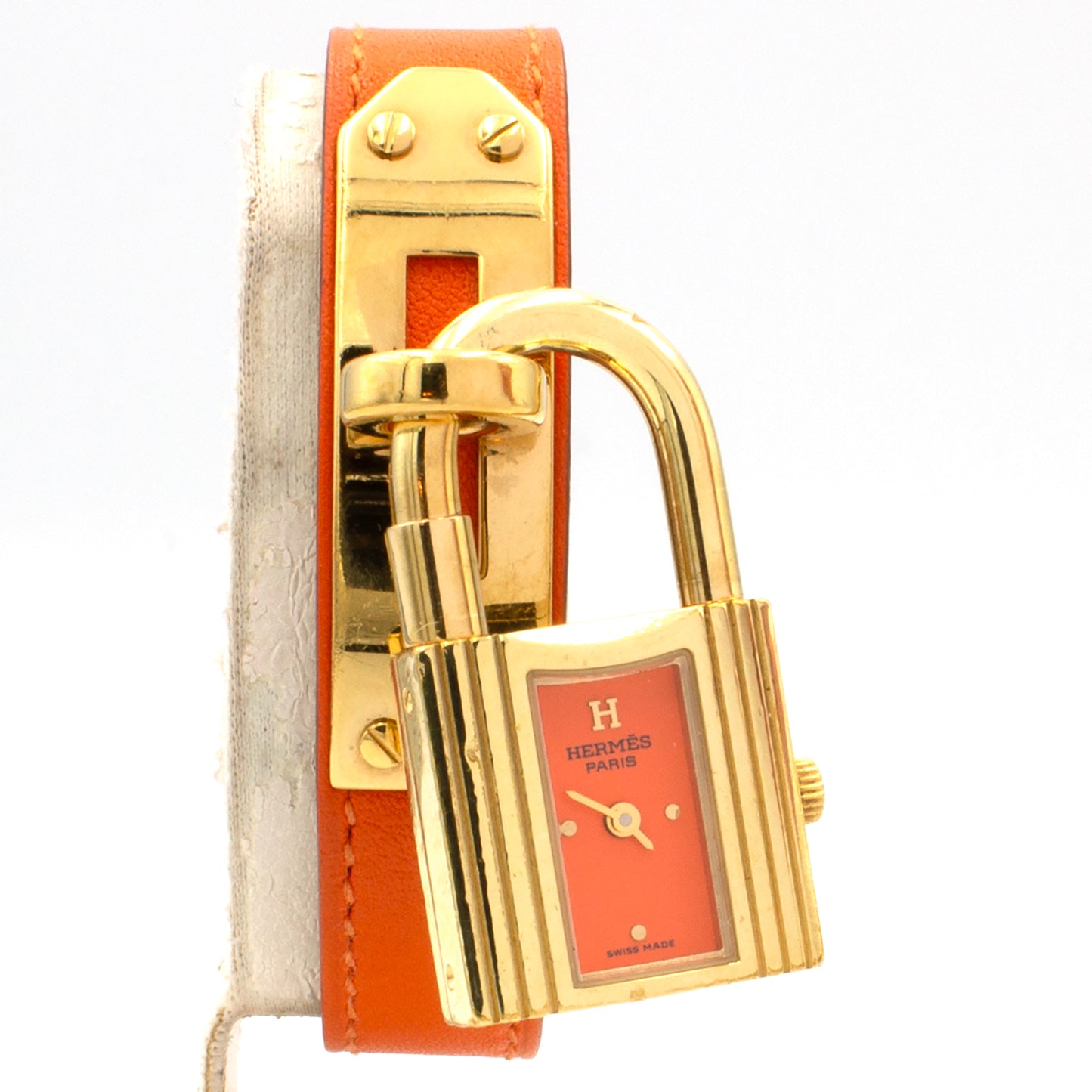 Hermès Kelly orange watch