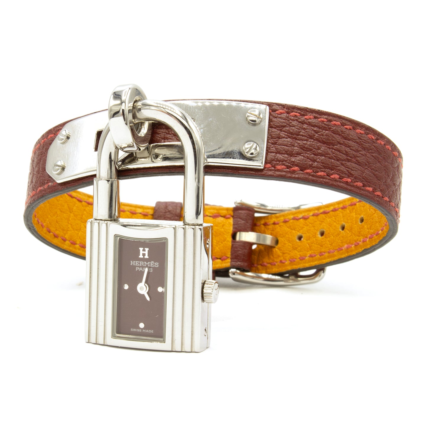Hermès Kelly KE1.210 burgundy watch