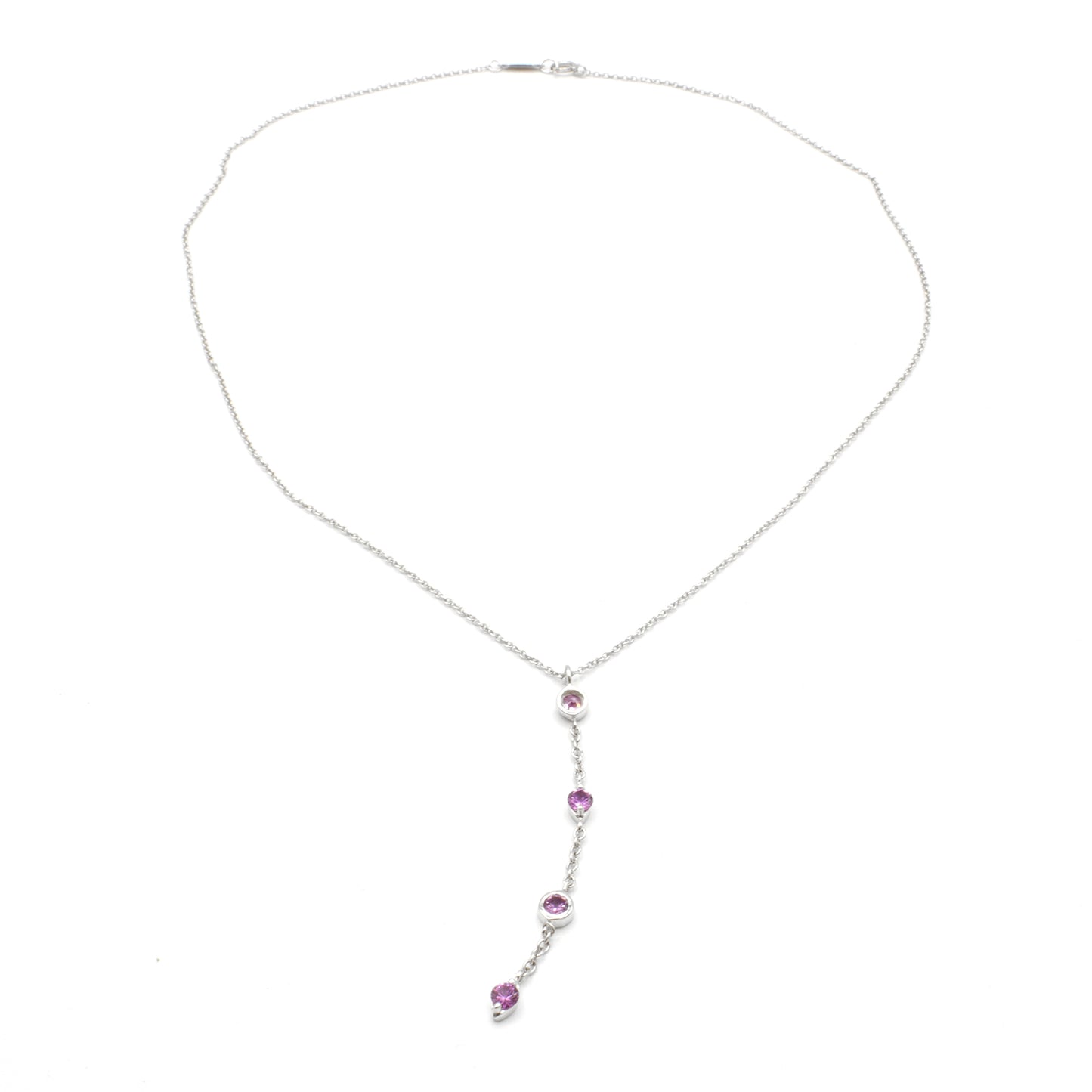 Tiffany & Co white gold x pink sapphire necklace