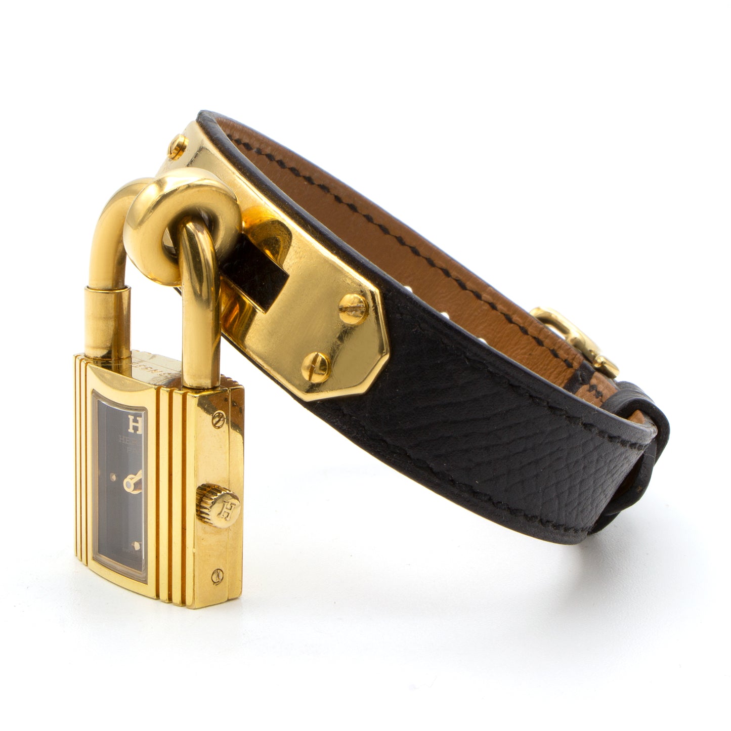 Hermès Kelly plaqué or watch