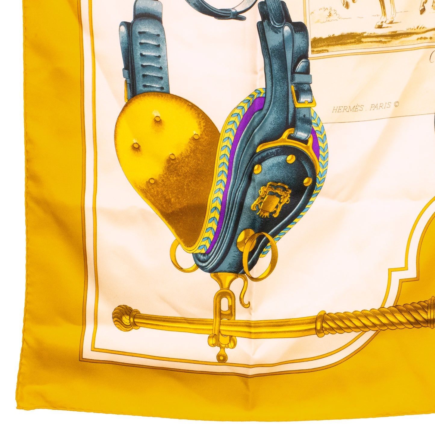 Hermes Carré 90 Carrick à Pompe silk scarf