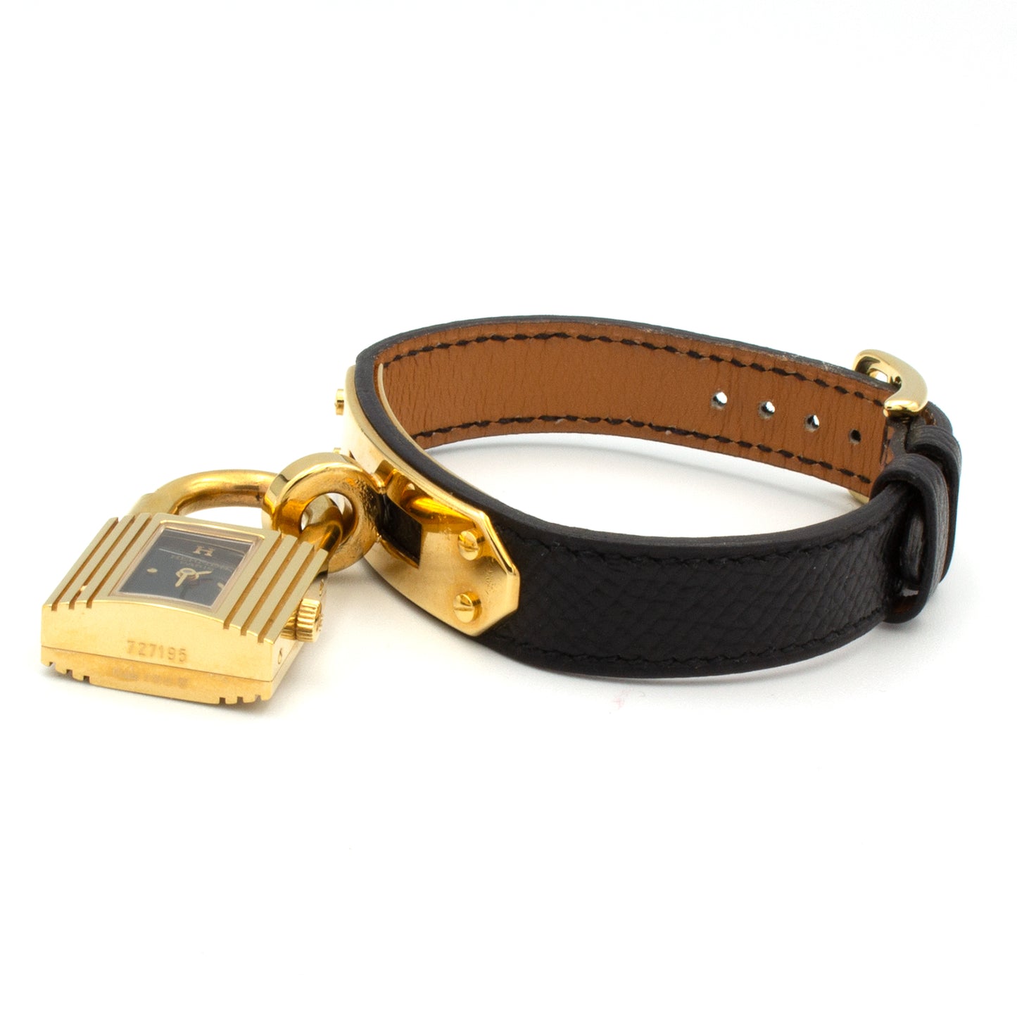 Hermès Kelly plaqué or watch