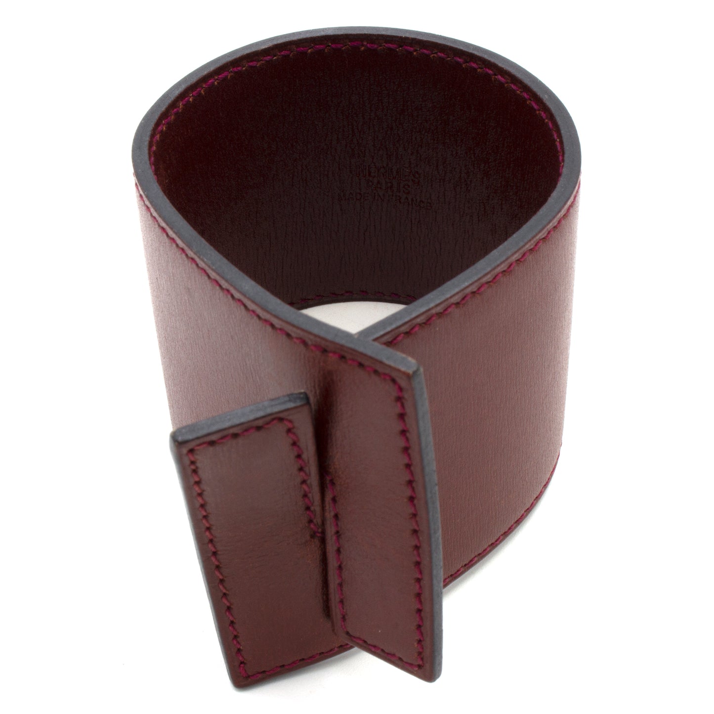 Hermès bangle burgundy leather bracelet