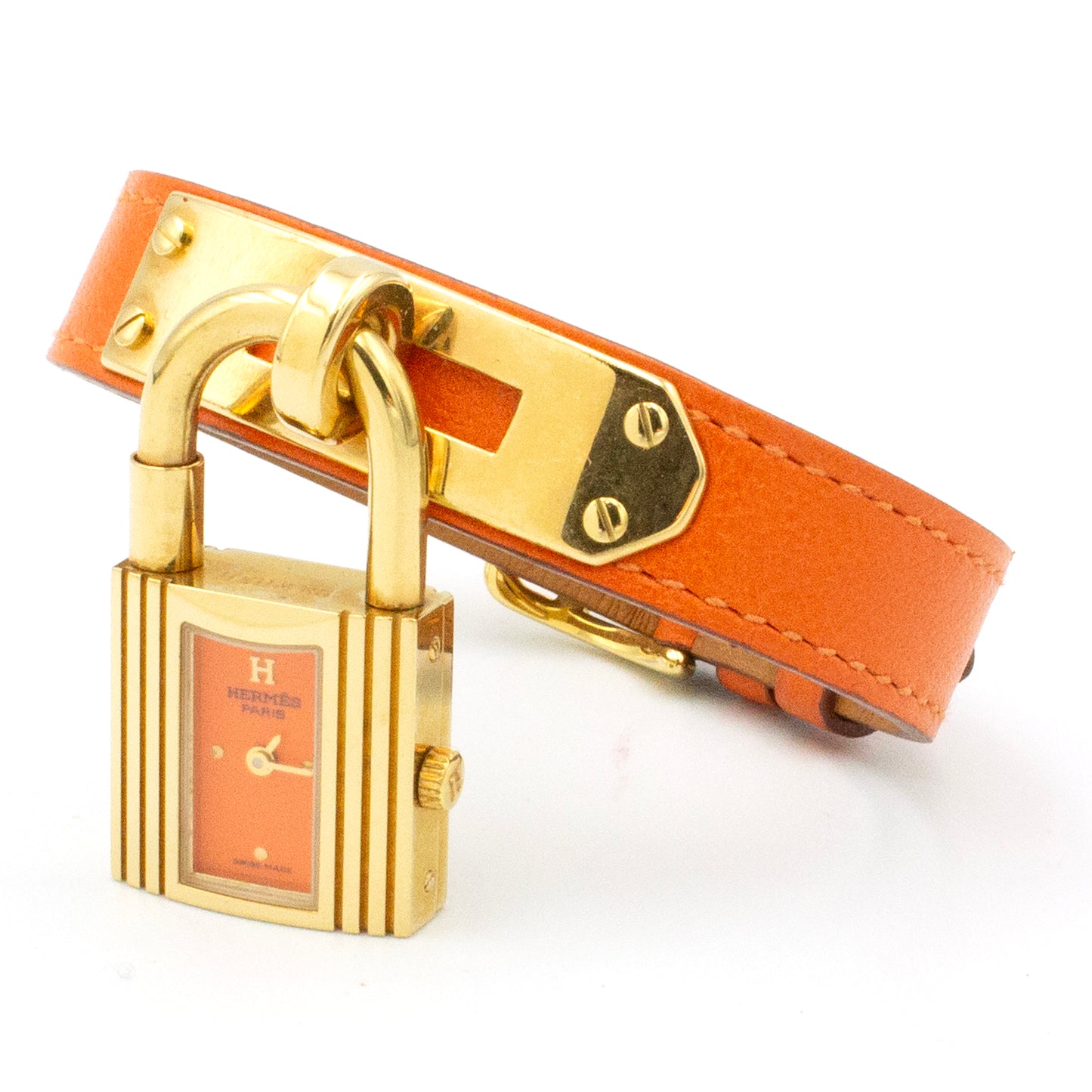 Hermès Kelly orange watch