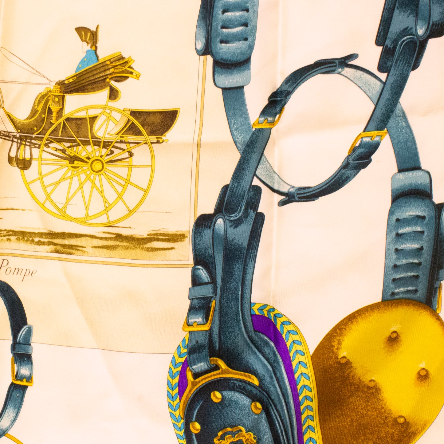 Hermes Carré 90 Carrick à Pompe silk scarf