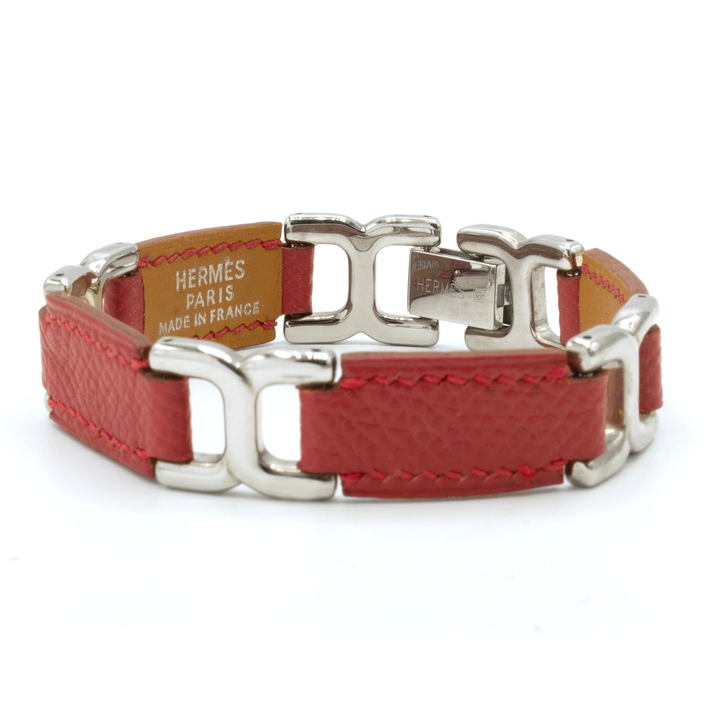 Hermès H link leather bracelet