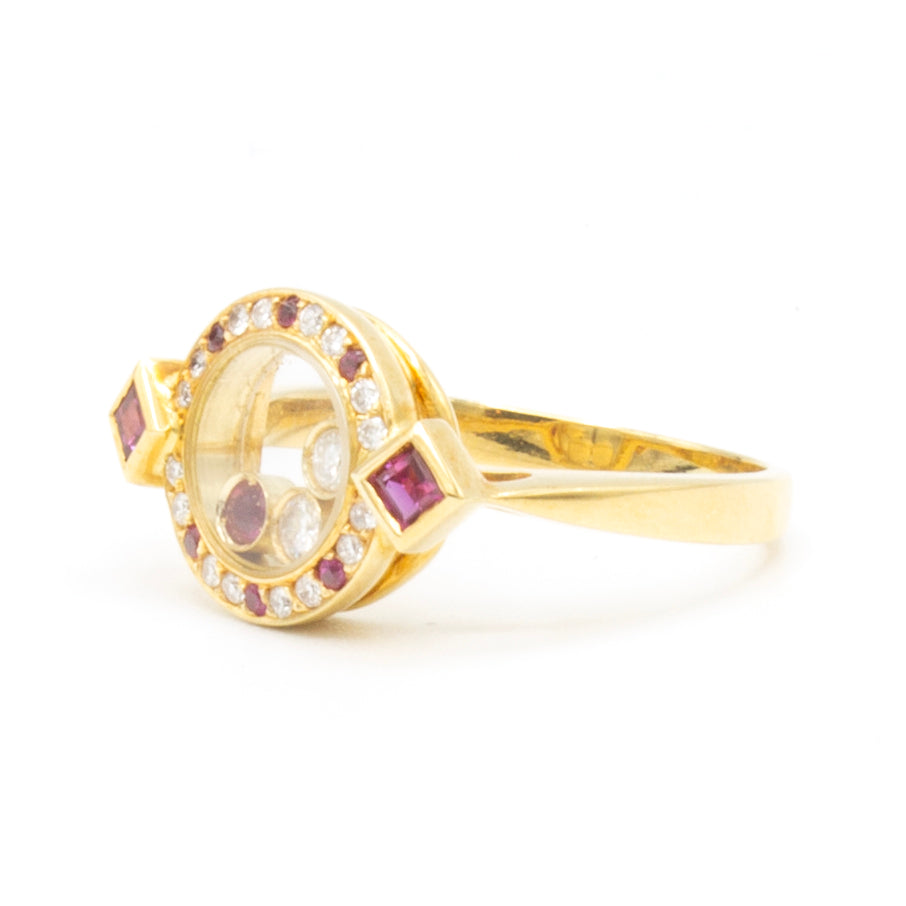 Chopard Happy Diamonds ruby ring SIZE 52