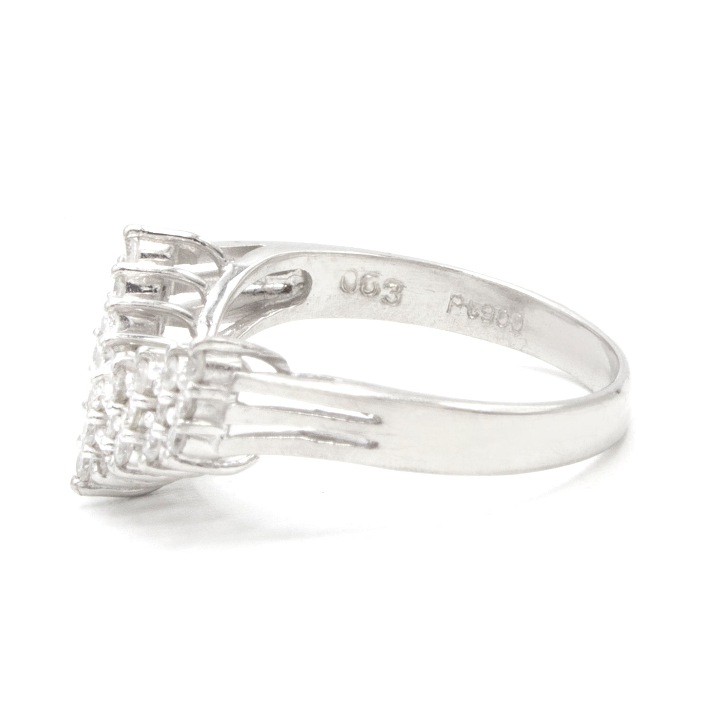 [NON SIGNÉ] platinum and diamond ring SIZE 55