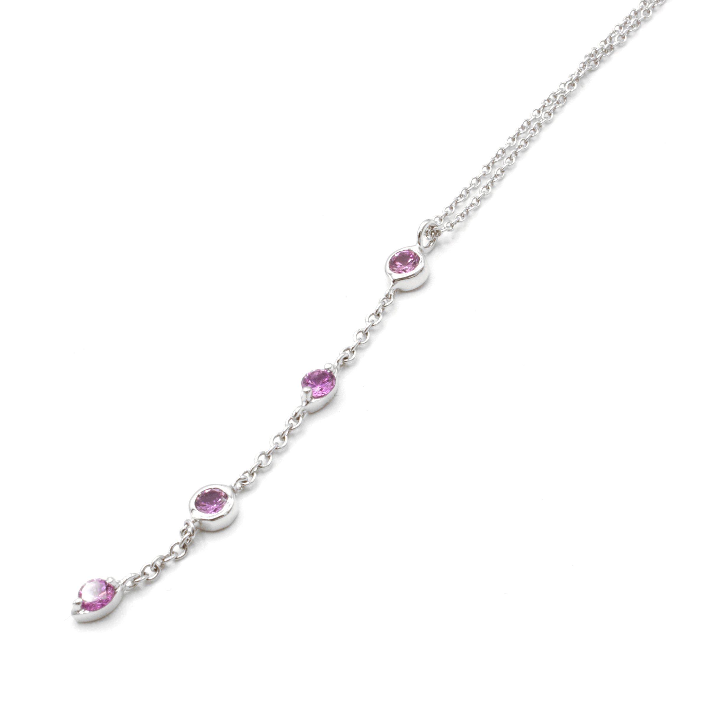 GIFT* Tiffany & Co. Pink Sapphire Open Heart Necklace 16