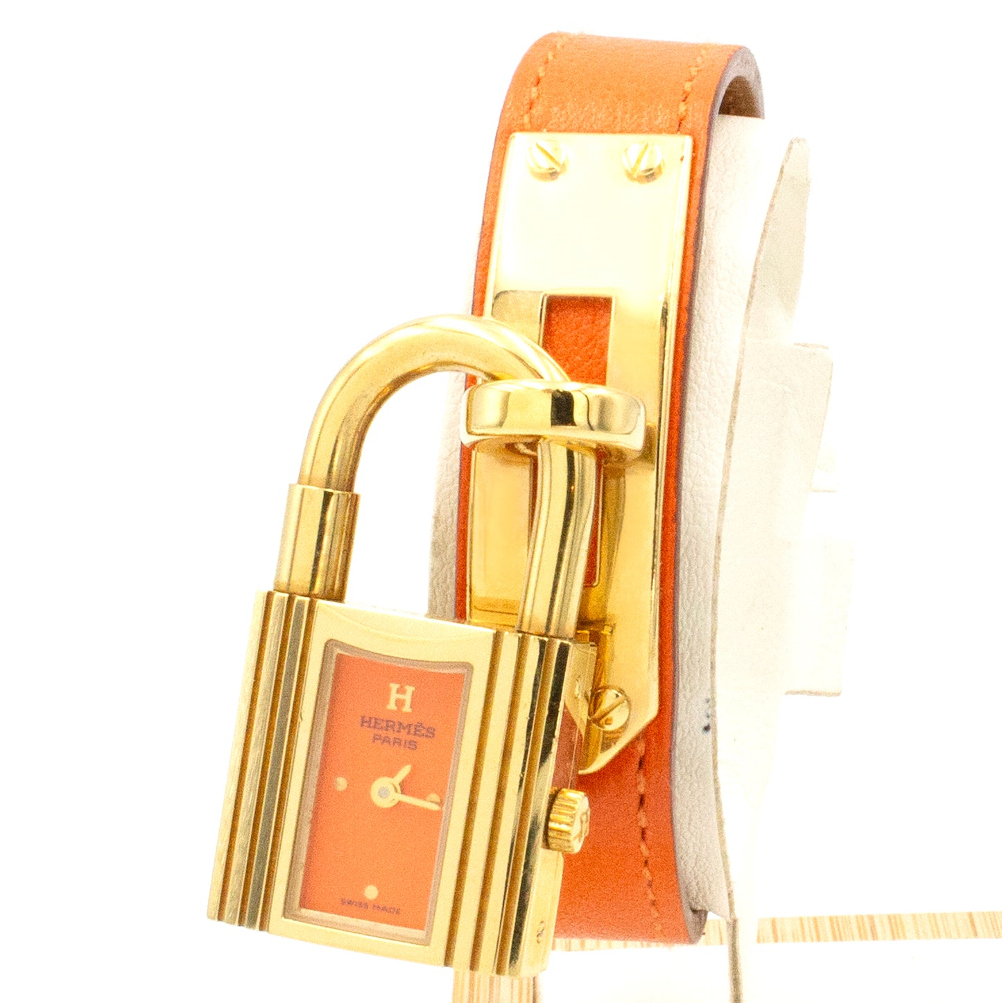 Hermès Kelly orange watch