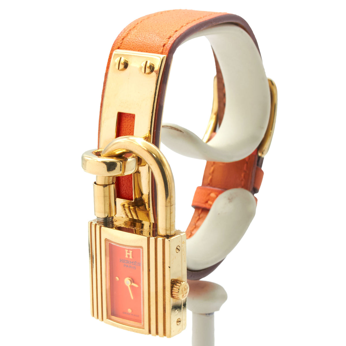 Hermès Kelly orange watch
