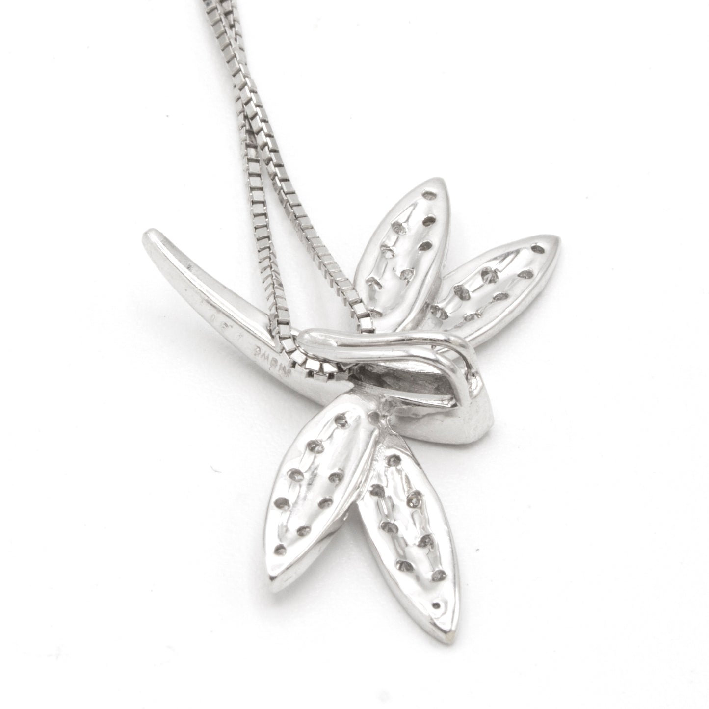 Dragonfly 18K white gold necklace