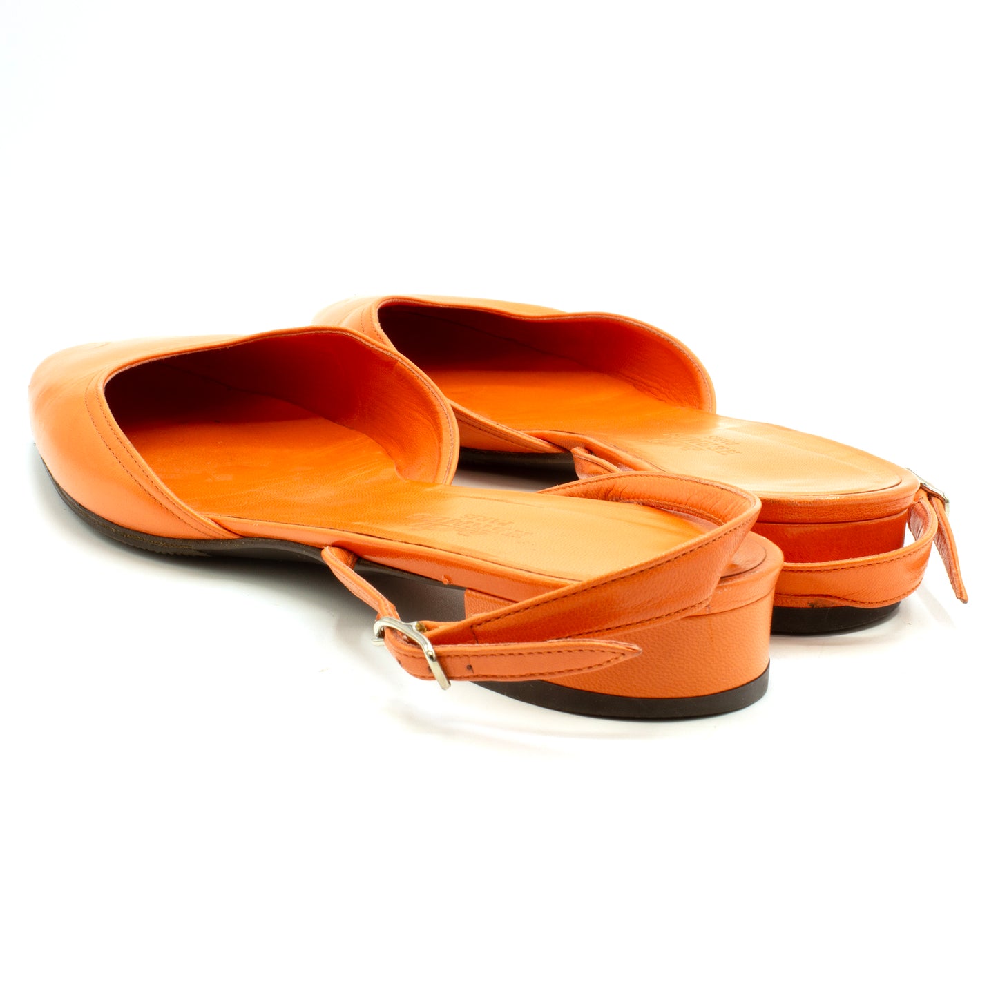 Hermes sandals orange shoes