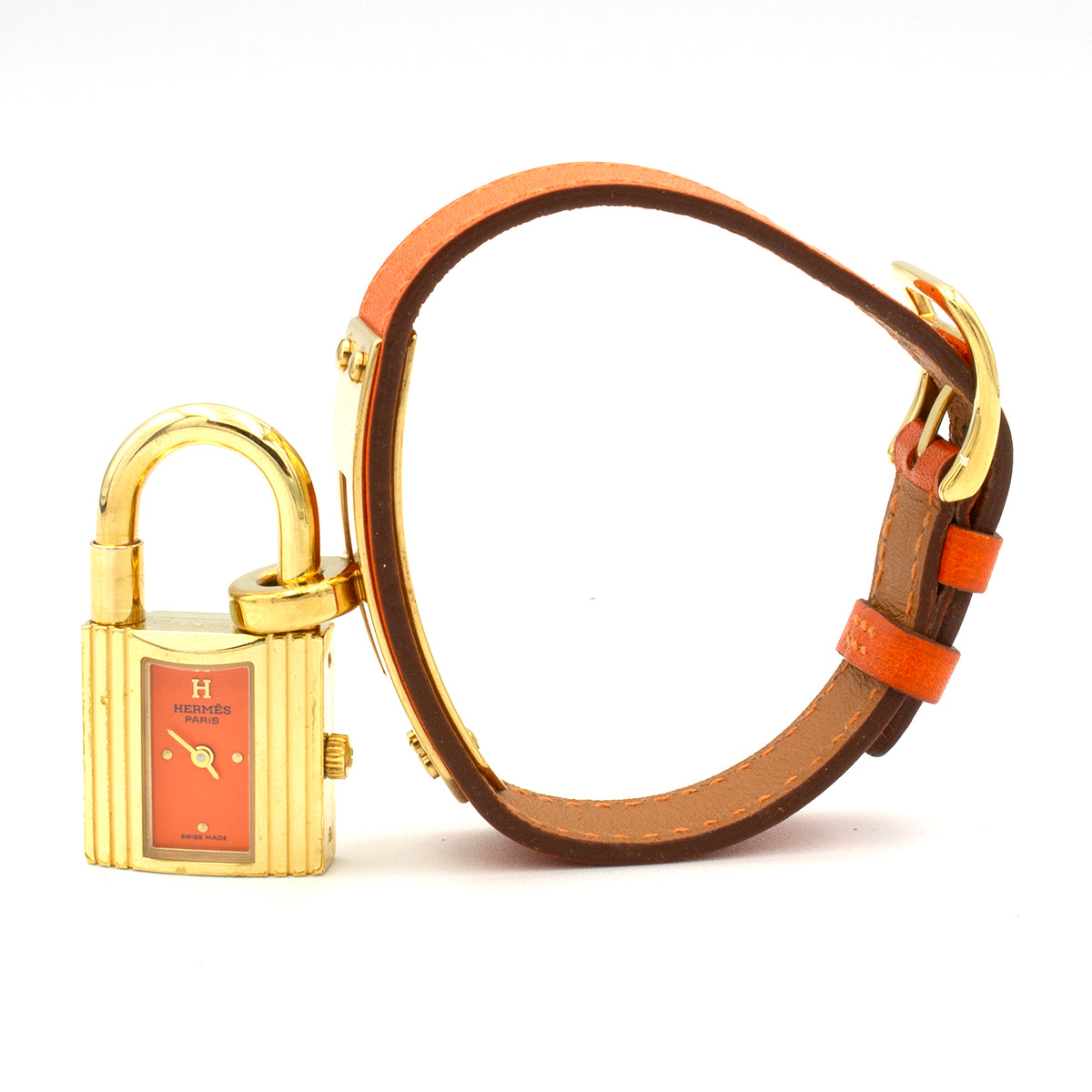 Hermès Kelly orange watch