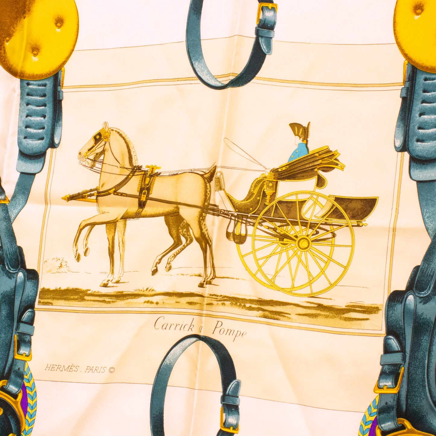 Hermes Carré 90 Carrick à Pompe silk scarf