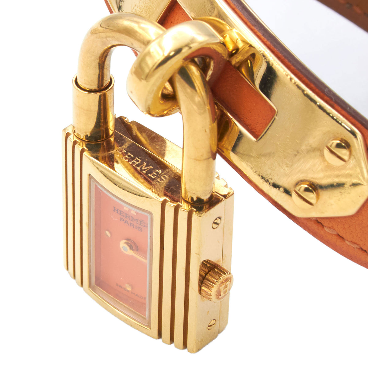 Hermès Kelly orange watch