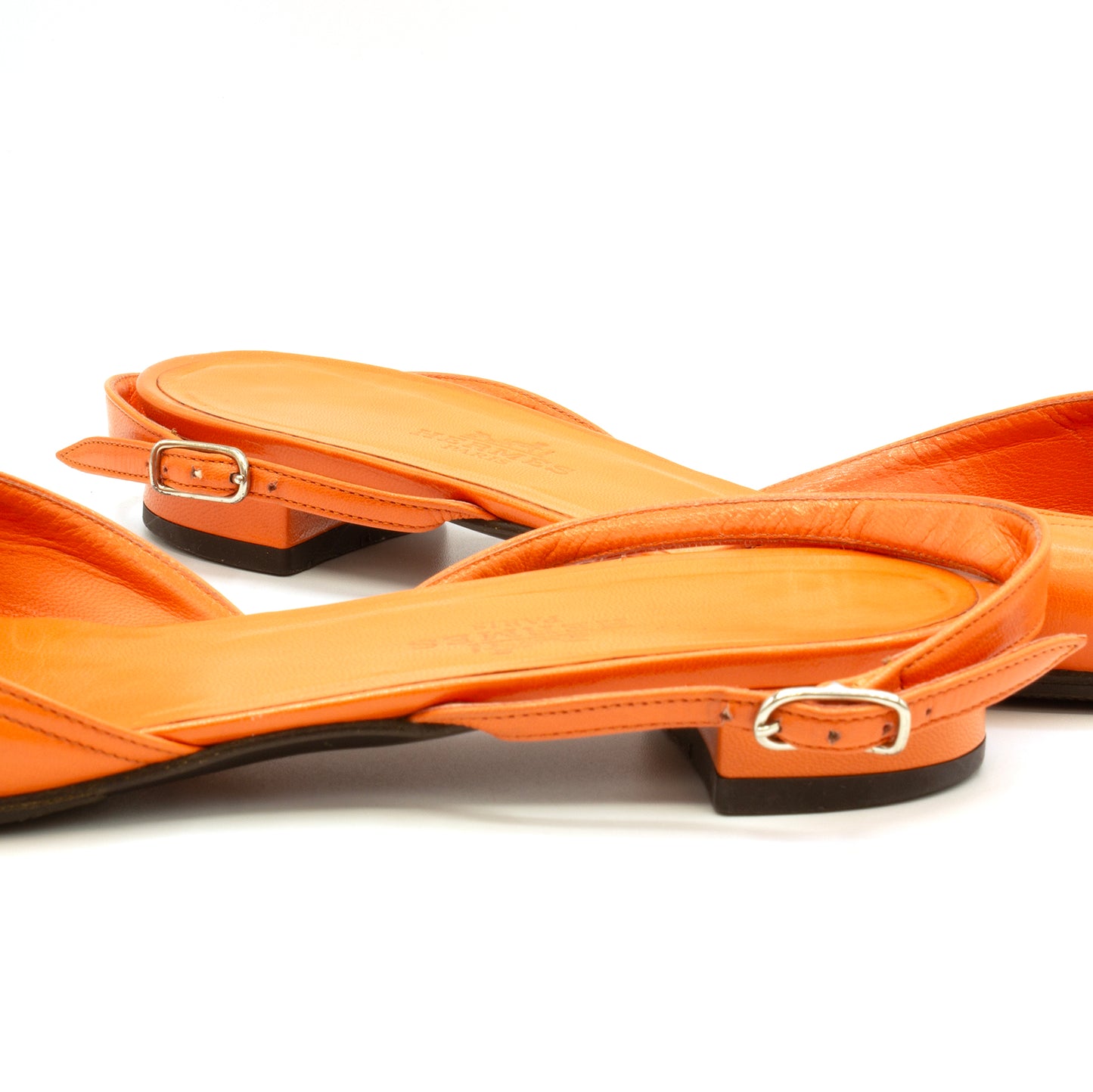 Hermes sandals orange shoes