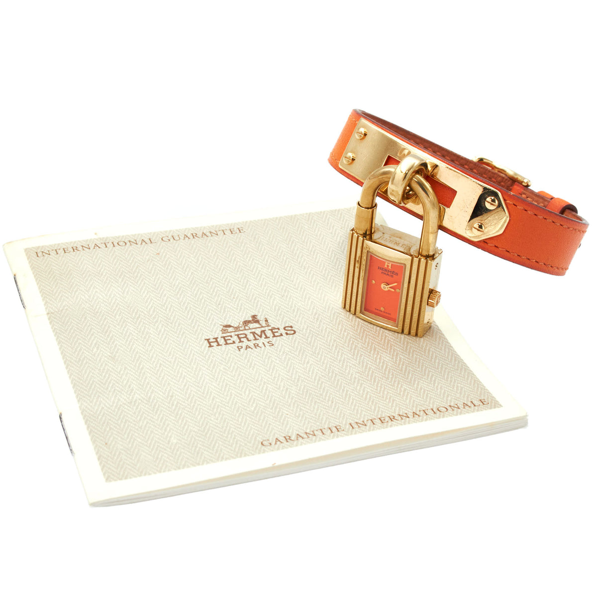 Hermès Kelly orange watch