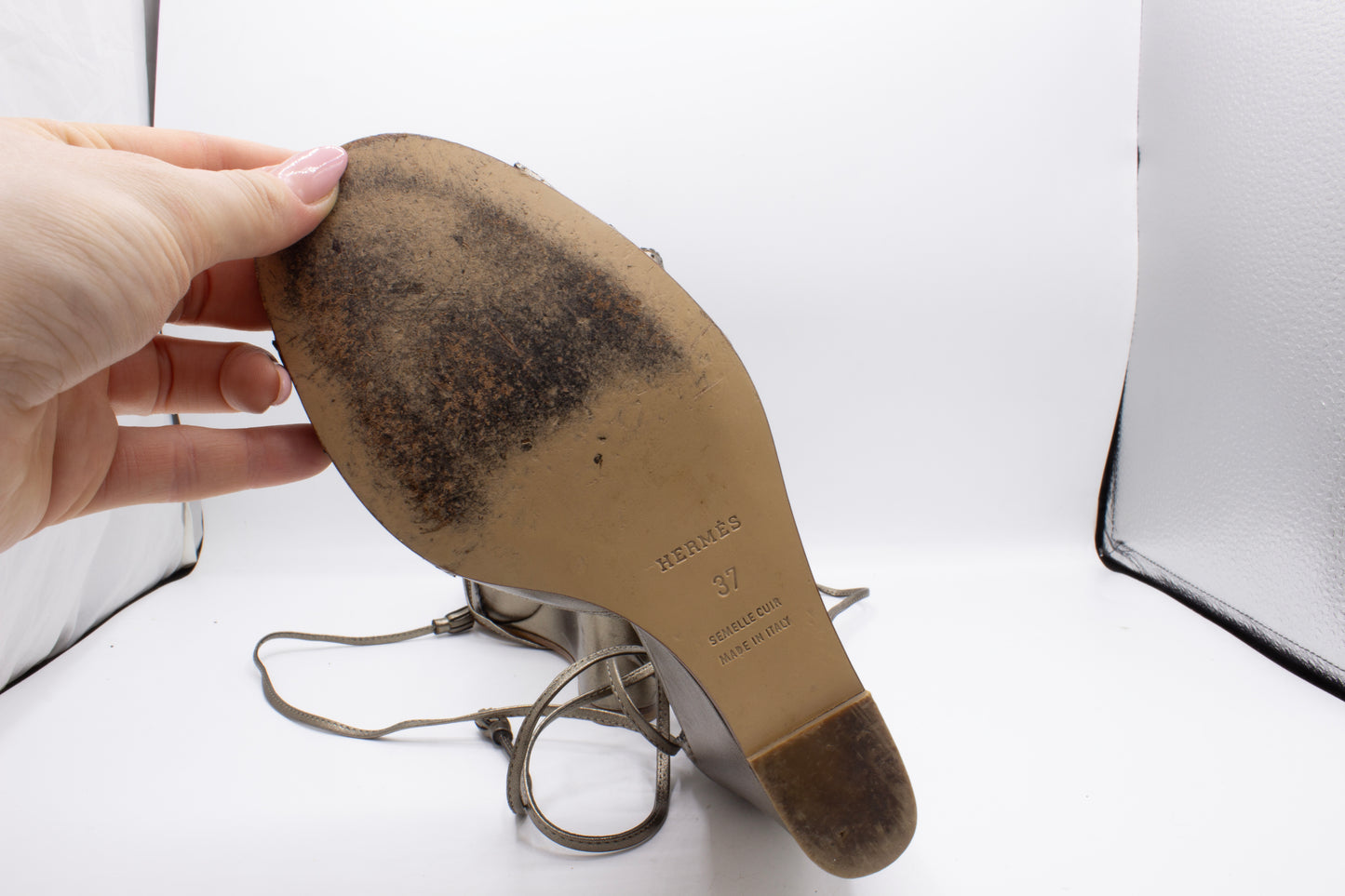 Hermès sandals metal SZ 37,5