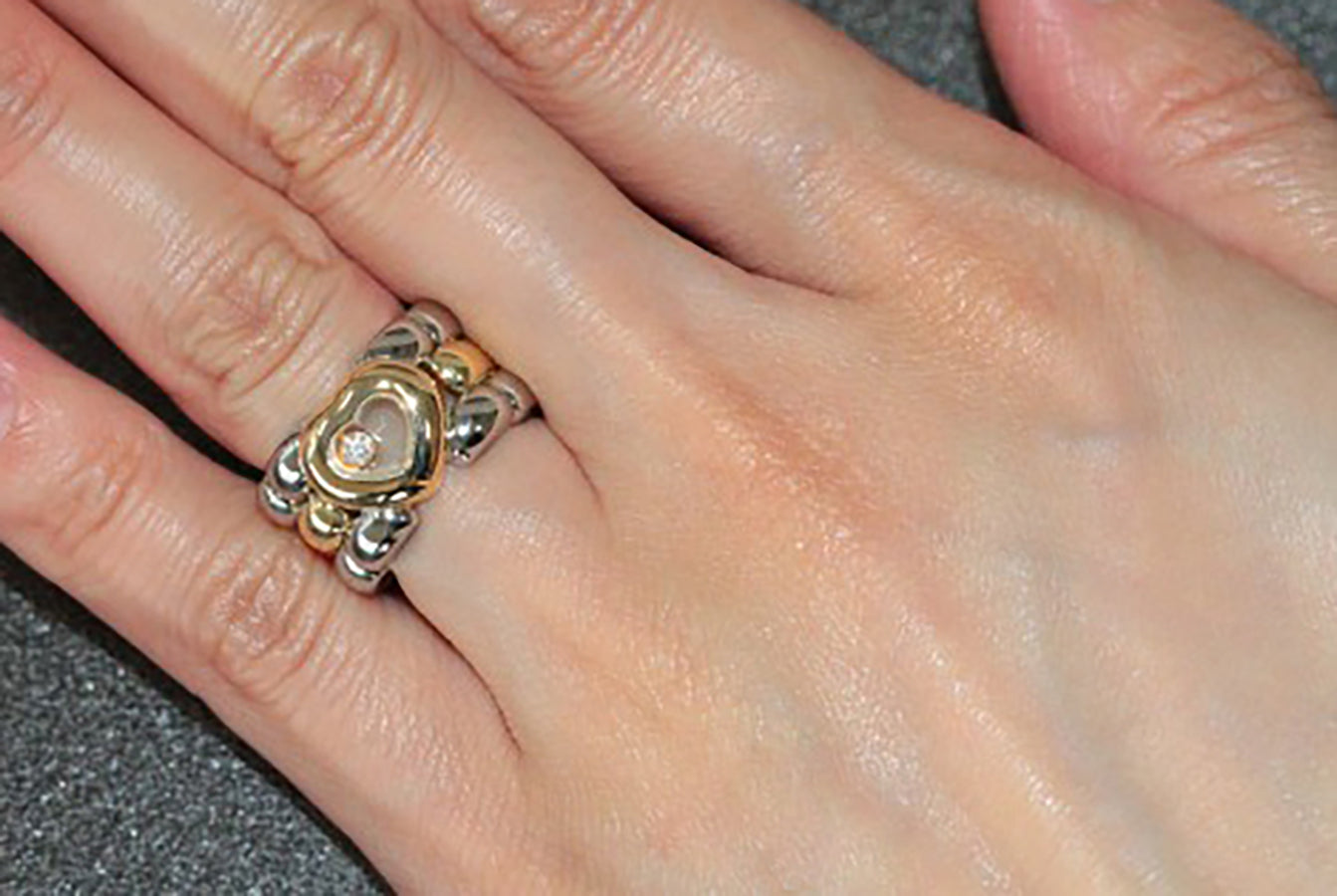 Chopard Happy Diamonds yellow gold ring SZ 51,5