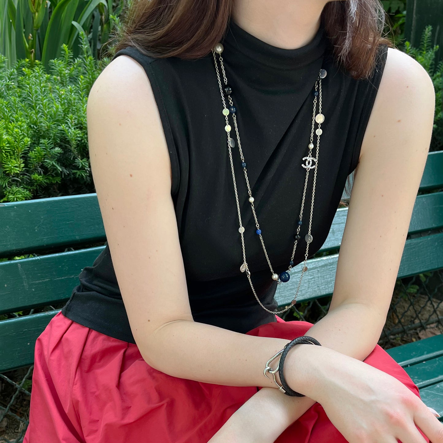 Chanel CC pearl necklace