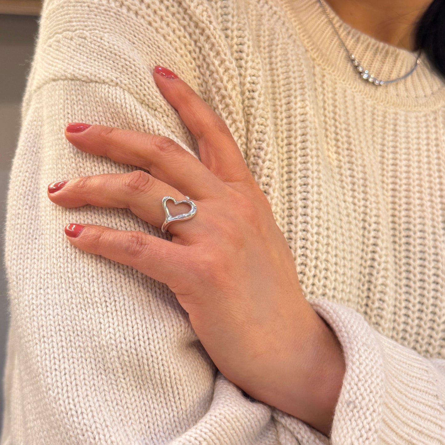 Tiffany & Co Open Heart ring SIZE 49