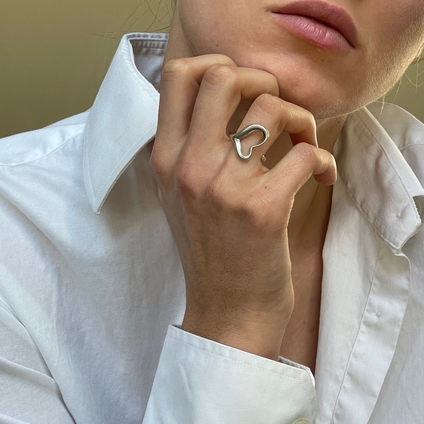 Tiffany & Co Open Heart ring SIZE 51