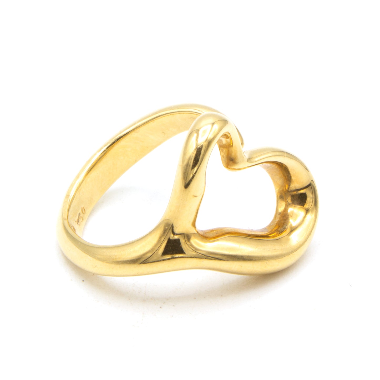 Tiffany & Co Open Heart 18K ring  Sz 50