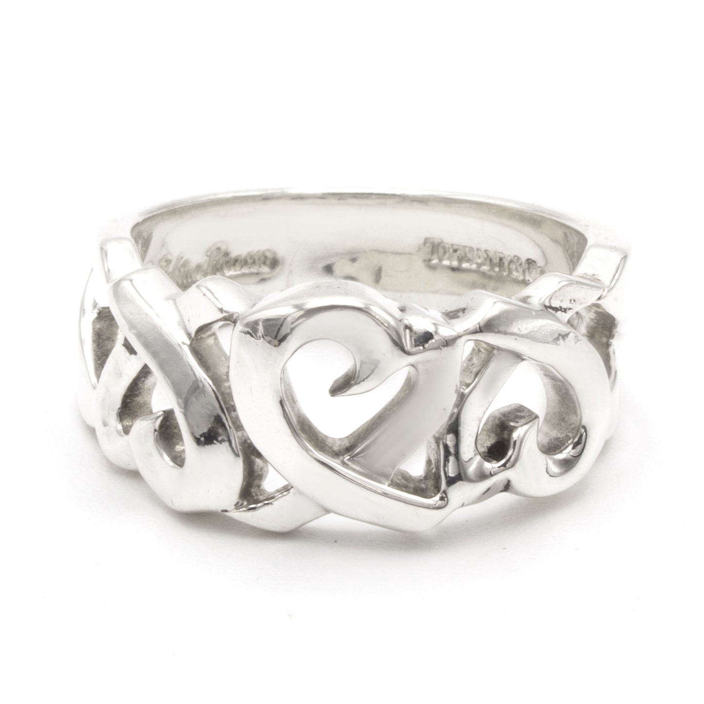 Tiffany & Co Triple Rubbing heart ring Sz 50