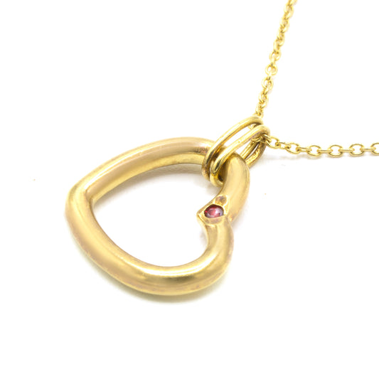 Tiffany & Co Open Heart rubis 18K necklace