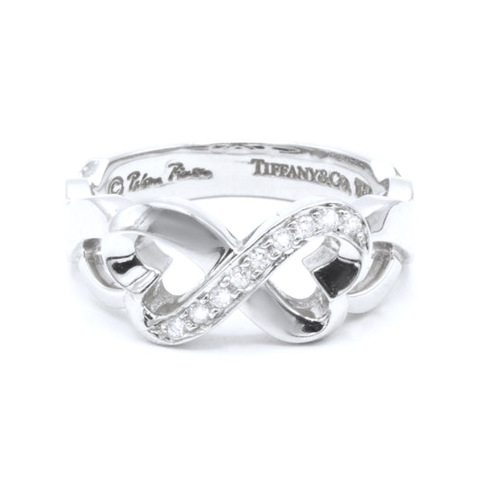 Tiffany & Co Double Loving Heart ring SIZE 49