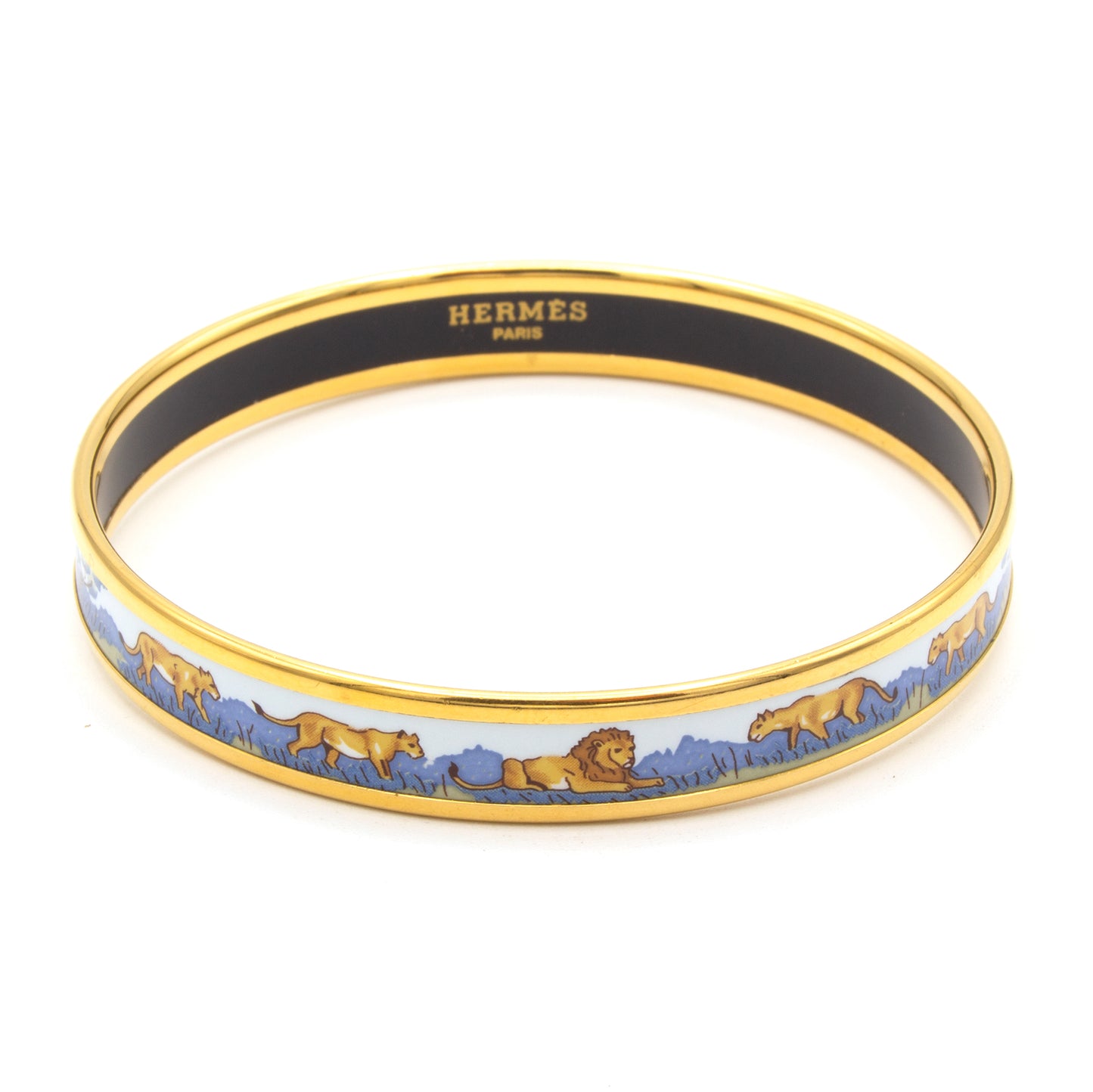 Hermes enamel lions bracelet
