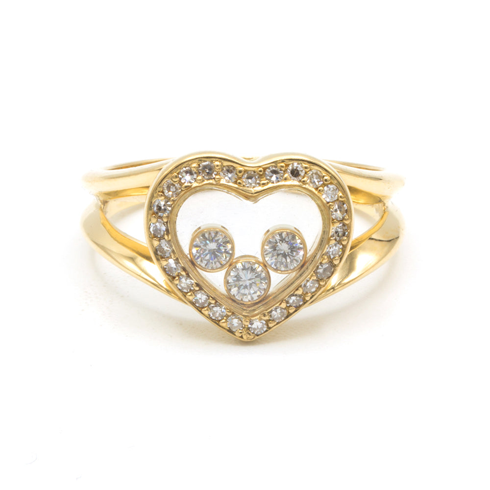 Chopard Happy Diamonds yellow gold ring Sz 50