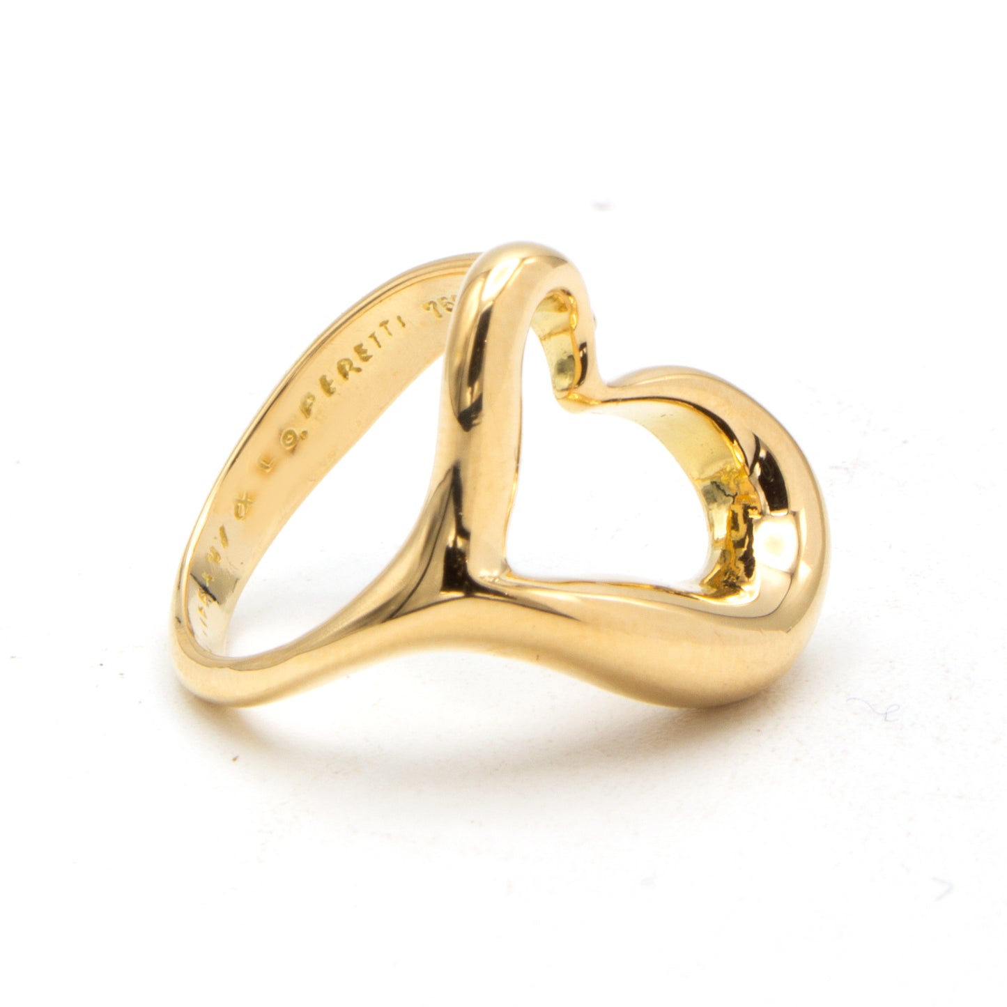 Tiffany & Co Open Heart 18K ring Sz 48