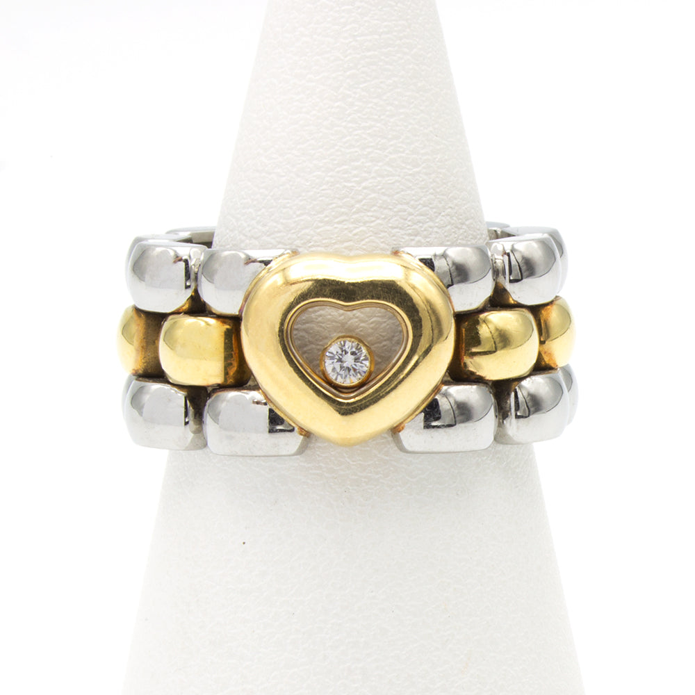 Chopard Happy Diamonds yellow gold ring Sz 47,5