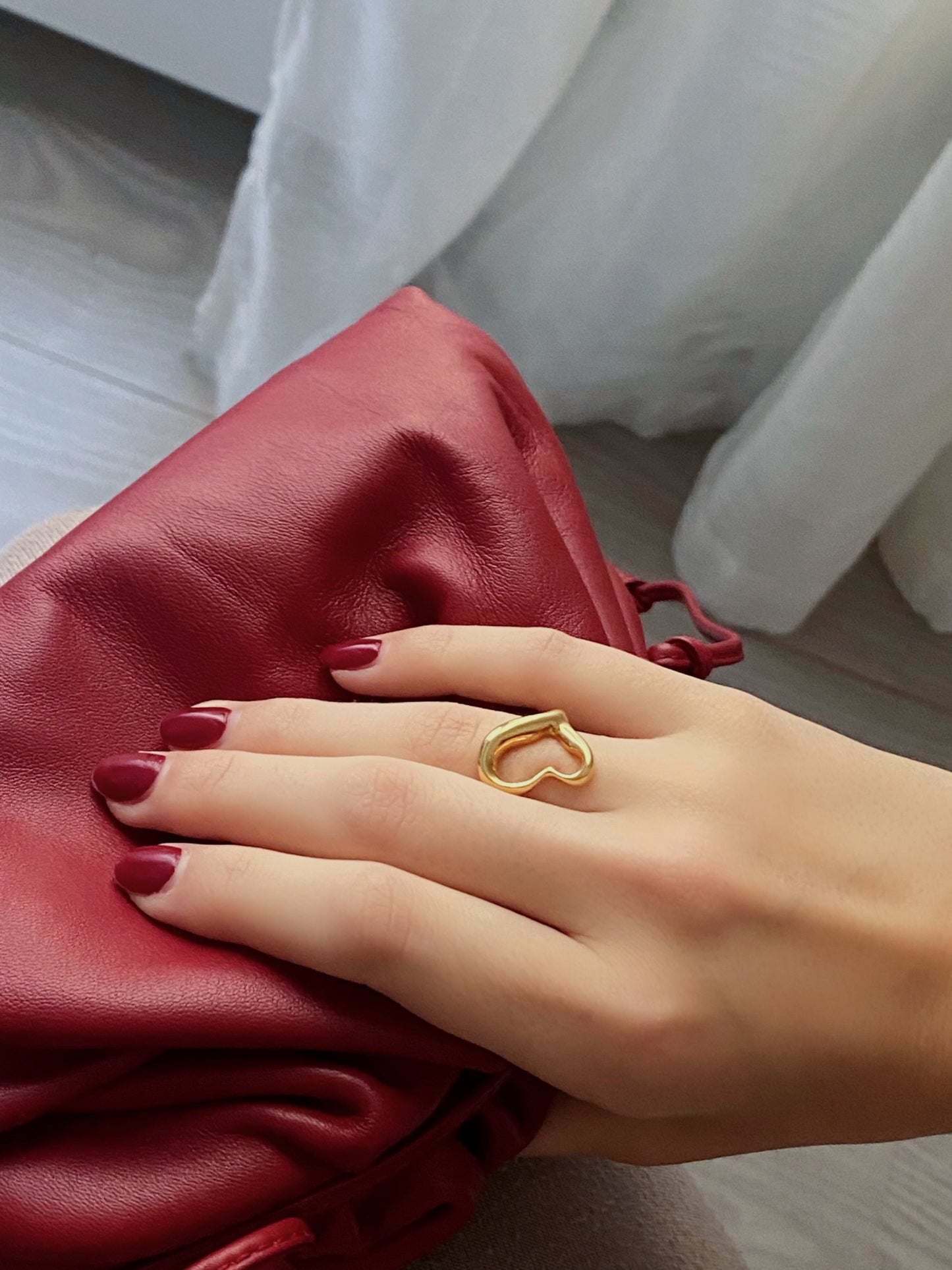 Tiffany Open Heart 18K ring SIZE 50,5