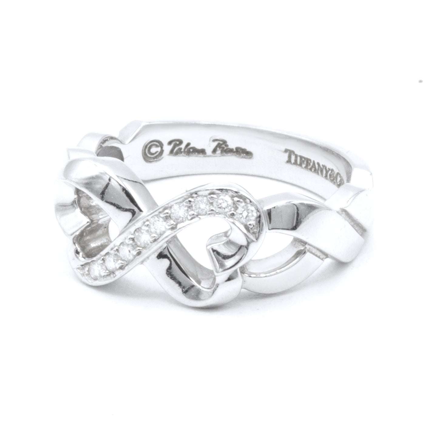 Tiffany & Co Double Loving Heart ring SIZE 49