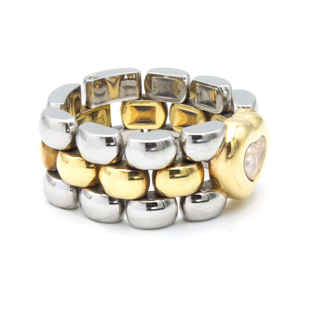 Chopard Happy Diamonds yellow gold ring Sz 47,5