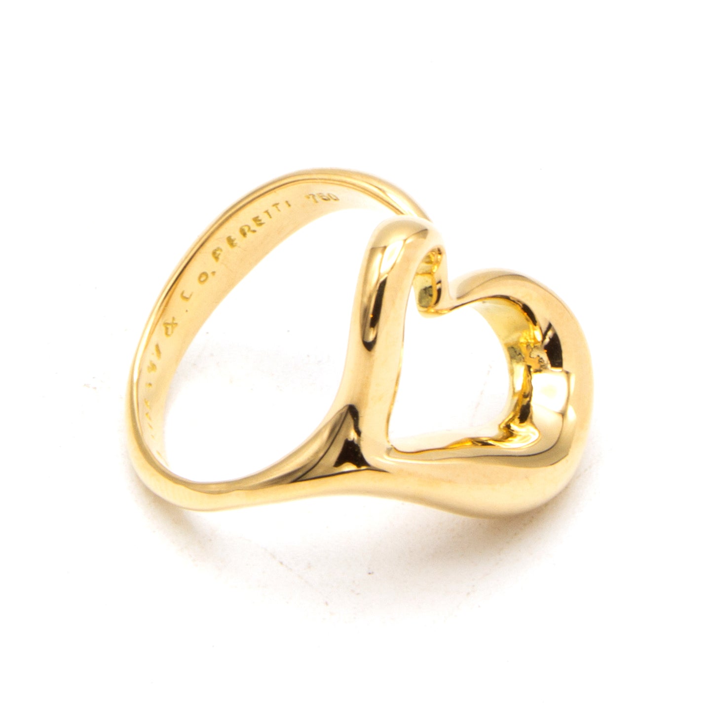 Tiffany & Co Open Heart 18K ring Sz 48