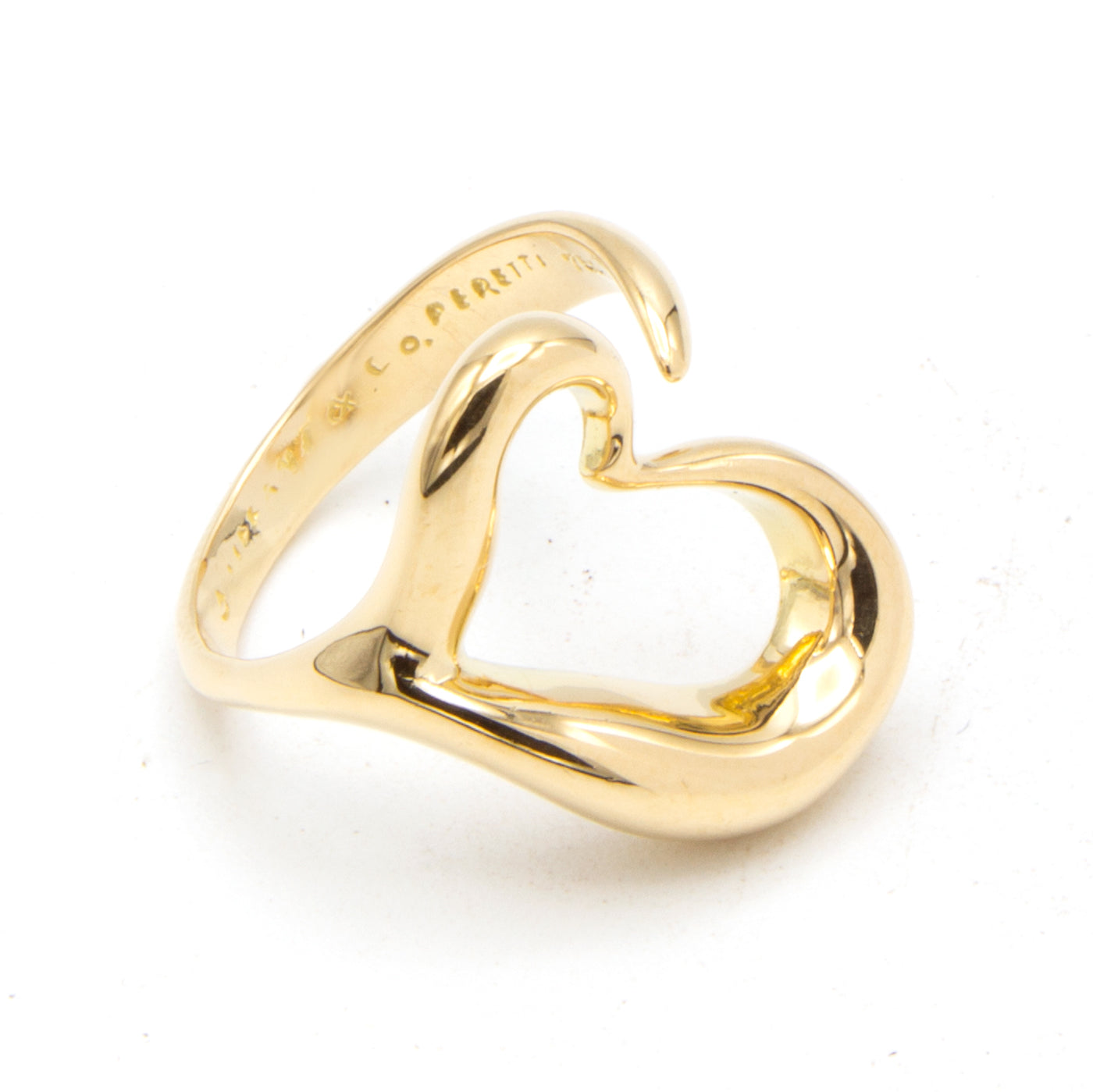 Tiffany & Co Open Heart 18K ring Sz 48