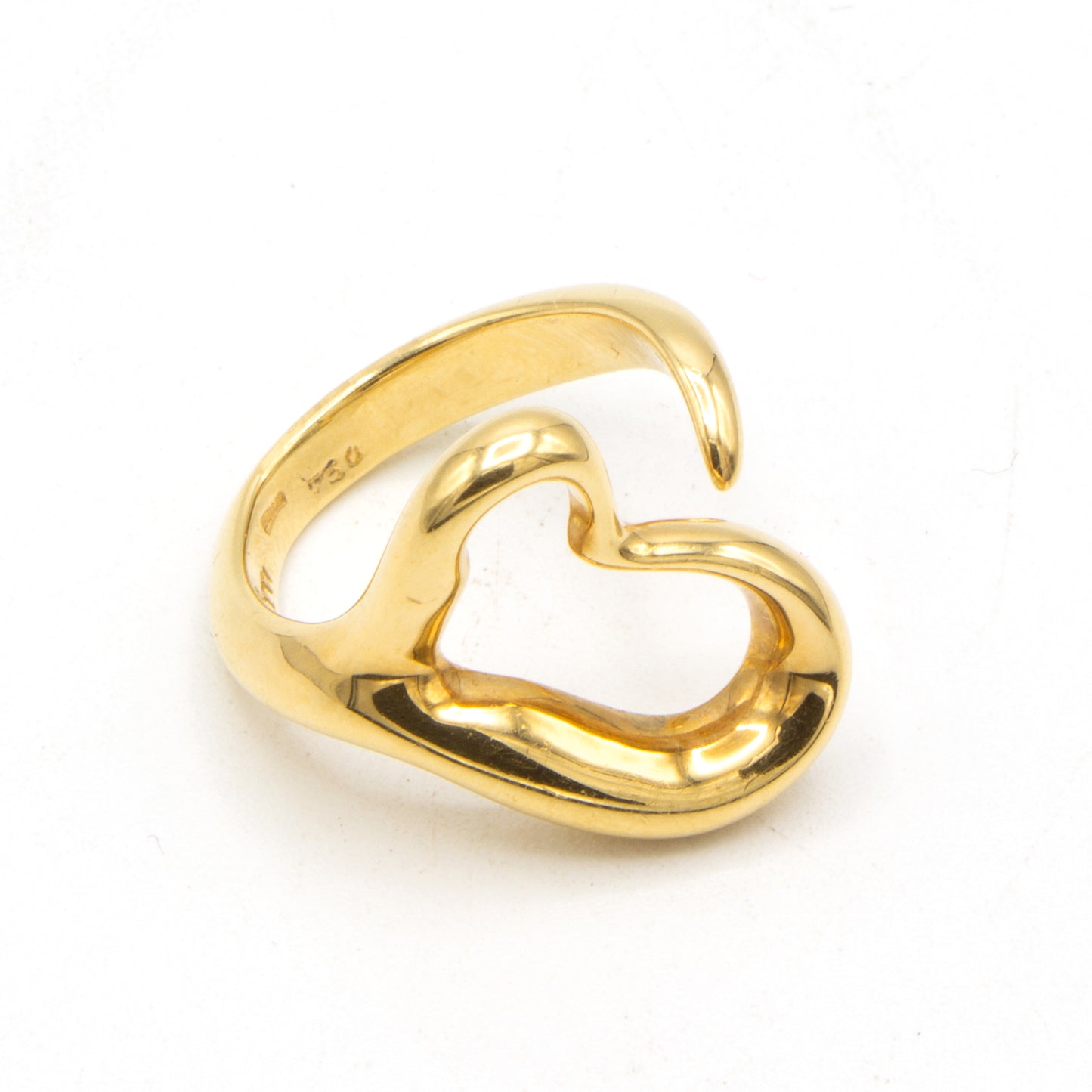 Tiffany & Co Open Heart 18K ring  Sz 50
