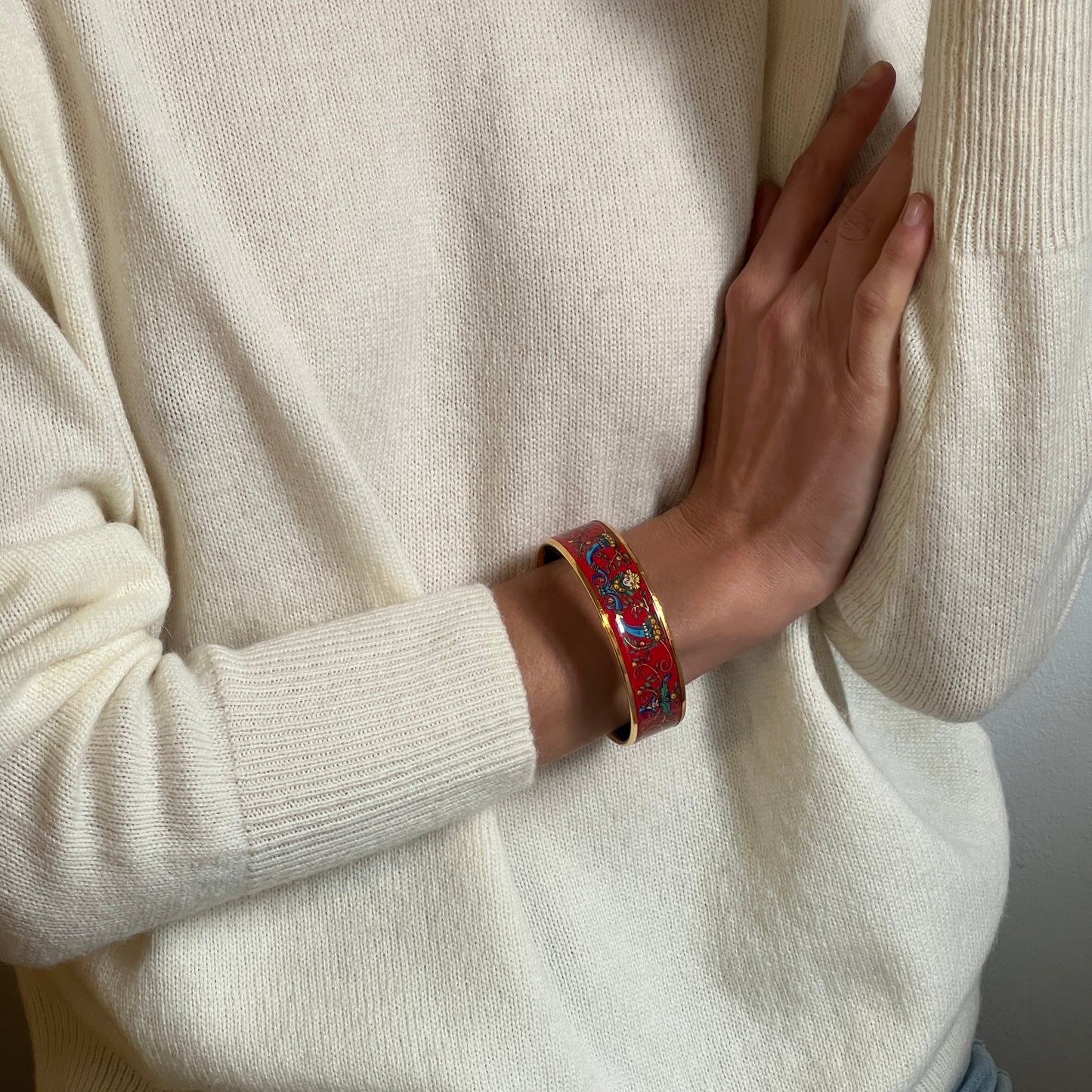 Hermès enamel bracelet rouge
