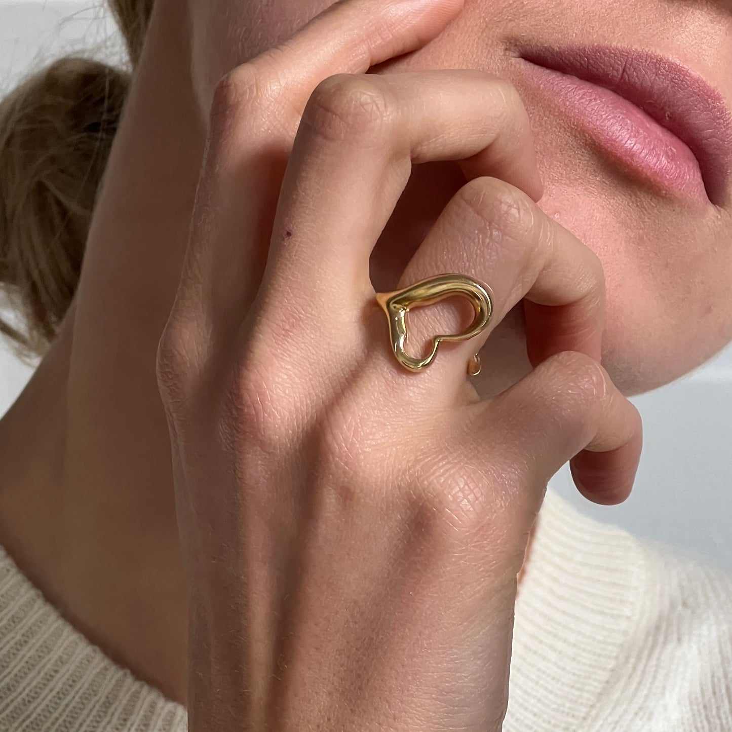 Tiffany & Co Open Heart 18K ring SIZE 50