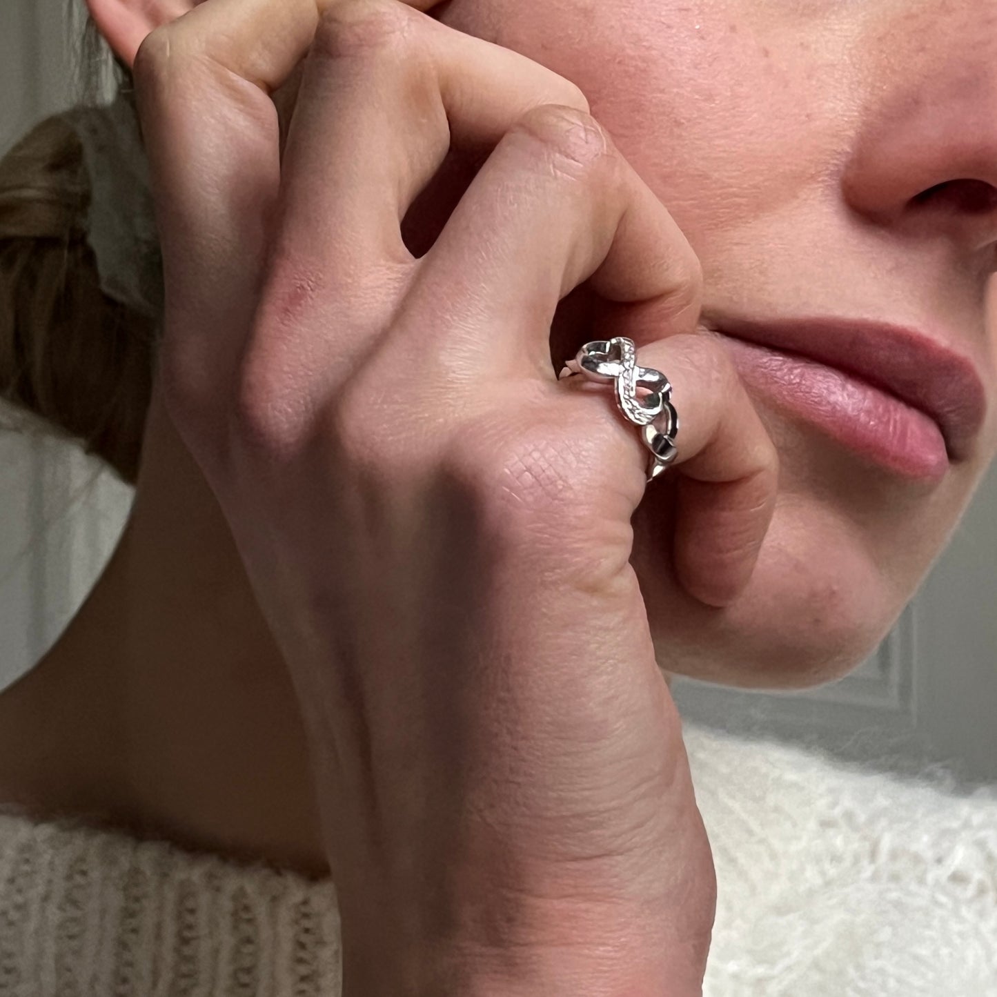 Tiffany & Co Double Loving Heart ring SIZE 49