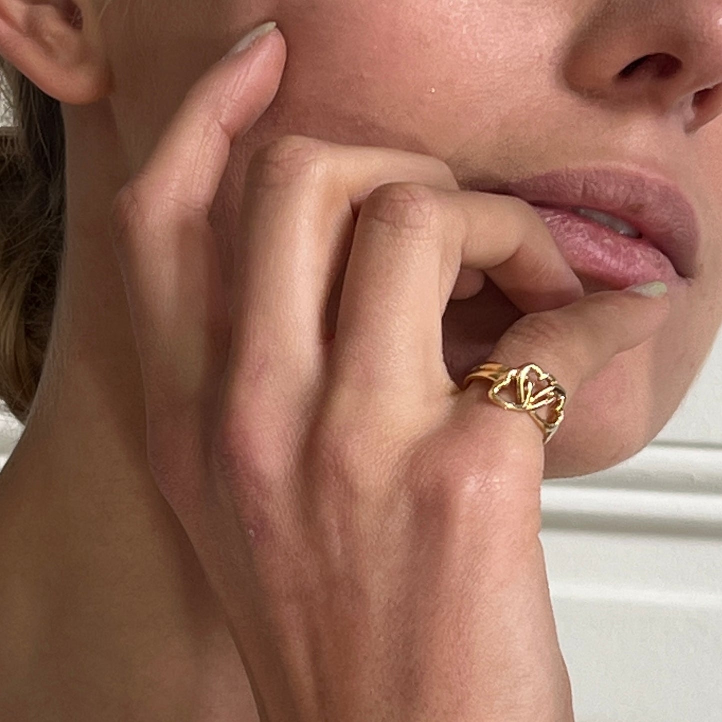 Tiffany & Co Triple Heart ring SIZE 49