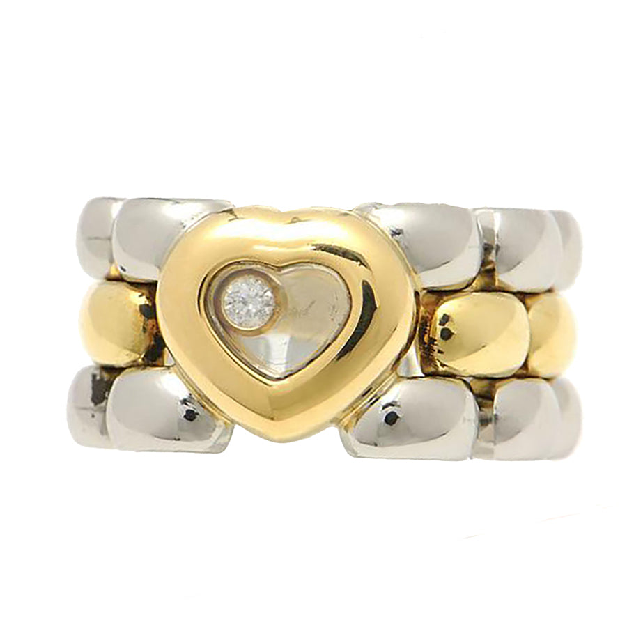 Chopard Happy Diamonds yellow gold ring Sz 47,5